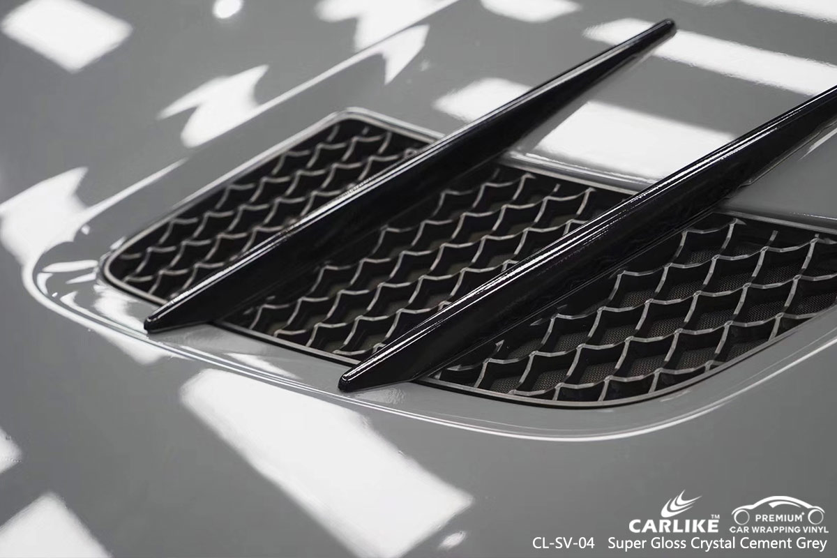 CL-SV-04 Super Gloss Crystal Cement Grey car wrap vinyl for Benz