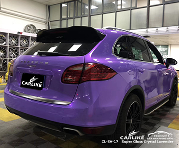 CL-SV-17 super gloss crystal lavender car wrapping for Porsche