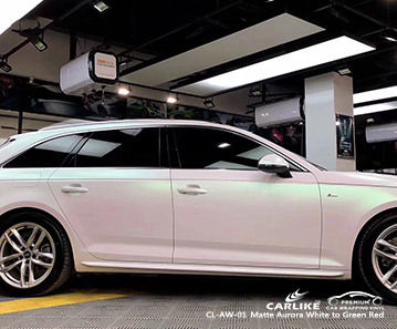 CL-AW-01 ماتي أورورا أبيض إلى أخضر سيارة الفينيل التفاف ل AUDI تيمور- ليشتي