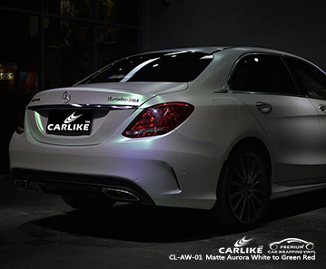 CL-AW-01 ماتي أورورا الأبيض إلى الأخضر الأحمر سكوتر سيارة الفينيل التفاف لمرسيدس بنز ترينيداد وتوباغو