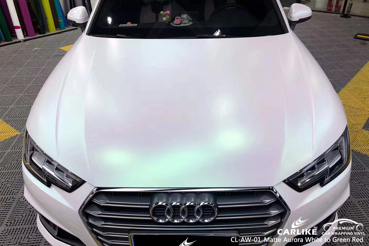 CL-AW-01 matte aurora white to green red car vinyl wrap for AUDI Timor-Leste