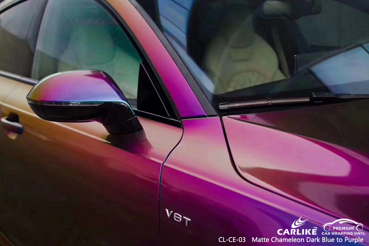 CL-CE-03 matte chameleon dark blue to purple car wrap vinyl for AUDI Cape Verde