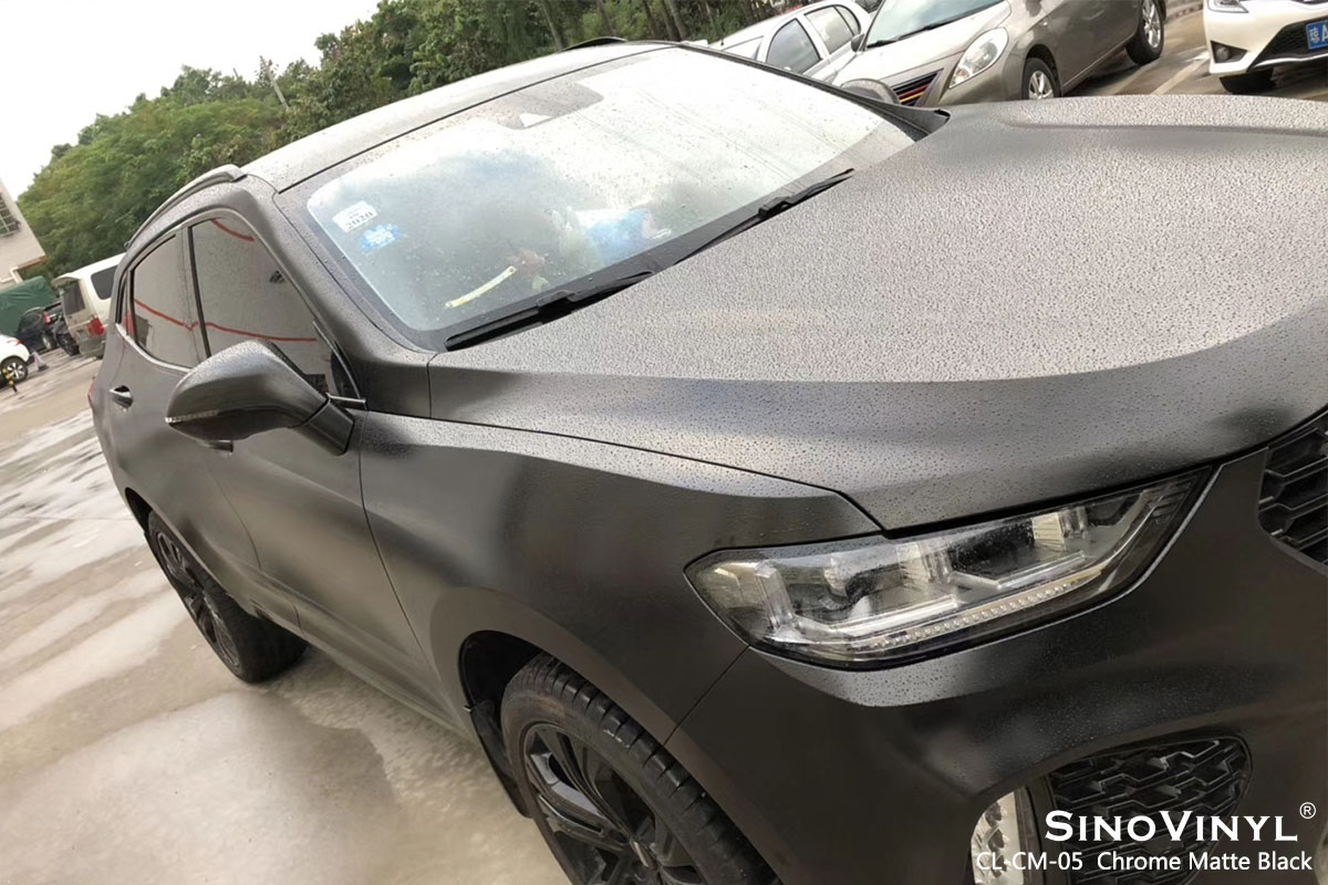 CL-CM-05 Chrome Matte Black car wrap vinyl for WEY