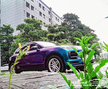 CL-CV-06 لامع الحرباء الأزرق إلى الأرجواني سيارة الفينيل التفاف ل PORSCHE الولايات المتحدة
