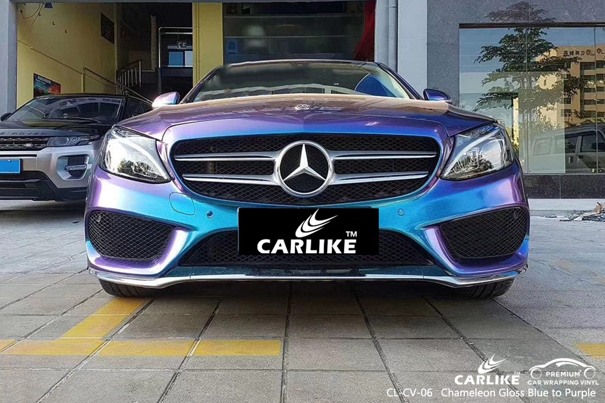 CL-CV-06 chameleon gloss blue to purple car wrap vinyl for MERCEDES-BENZ