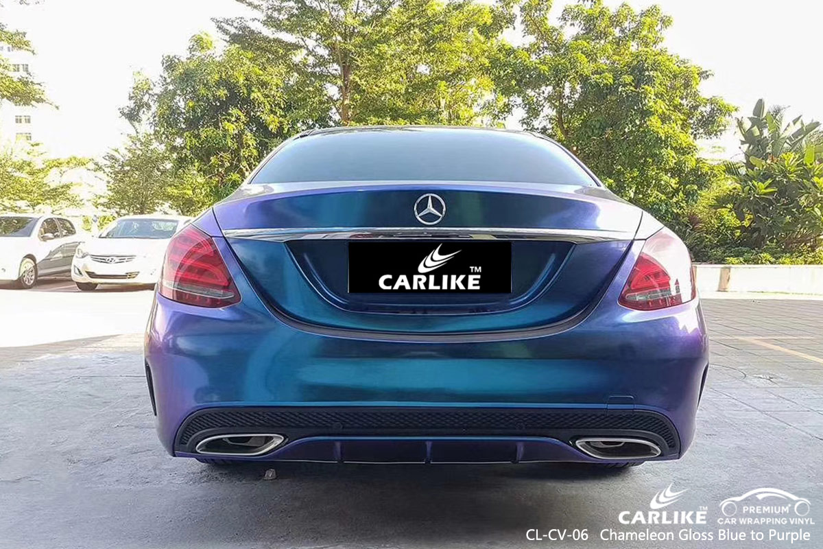 CL-CV-06 chameleon gloss blue to purple car wrap vinyl for MERCEDES-BENZ