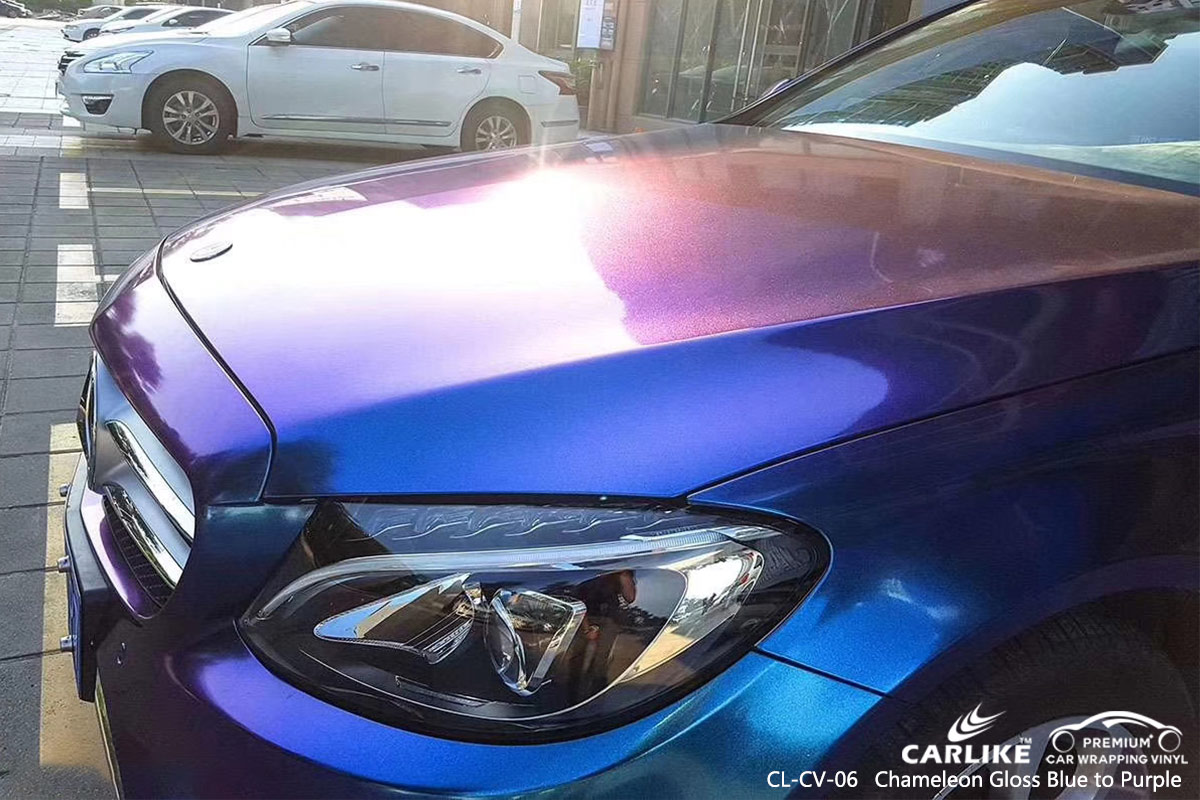 CL-CV-06 chameleon gloss blue to purple car wrap vinyl for MERCEDES-BENZ