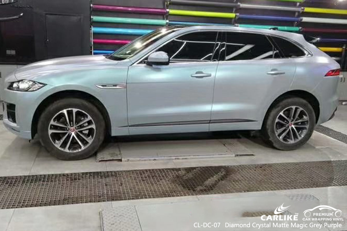 CL-DC-07 diamond crystal matte magic grey purple car foil wrapping for PORSCHE South Sudan