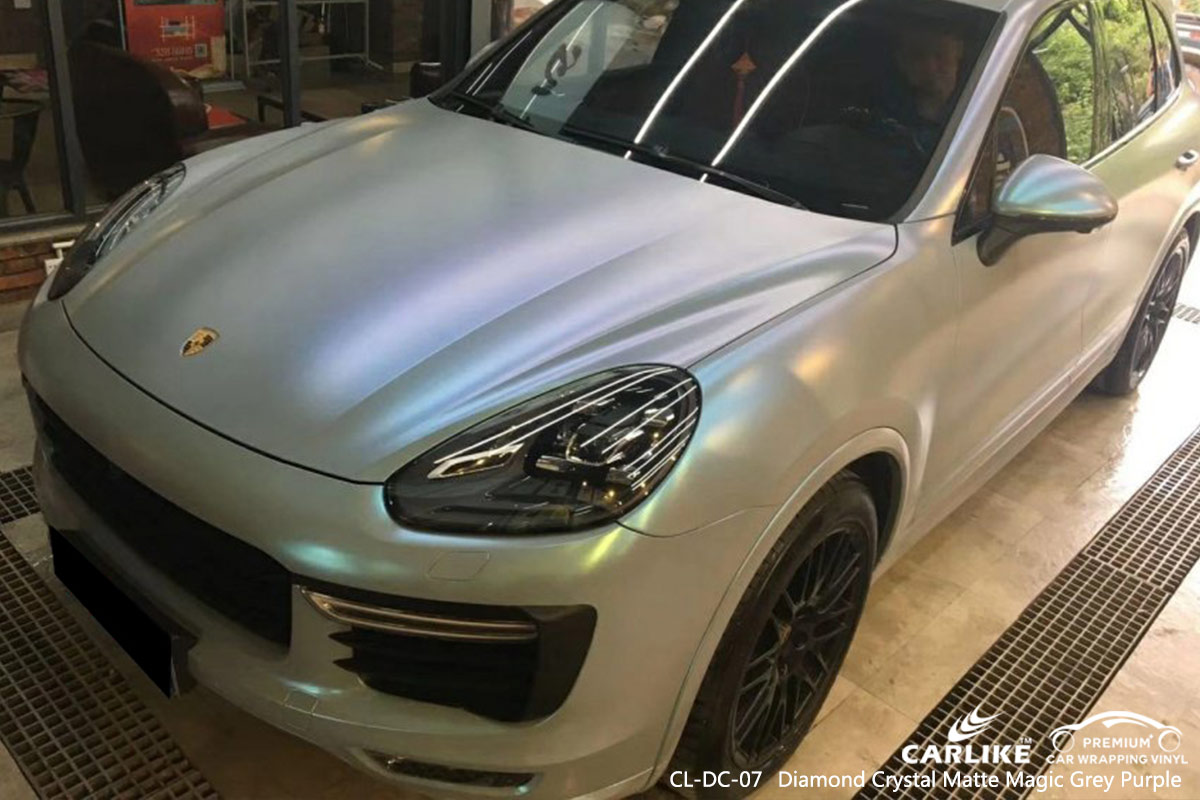 CL-DC-07 diamond crystal matte magic grey purple car foil wrapping for PORSCHE South Sudan