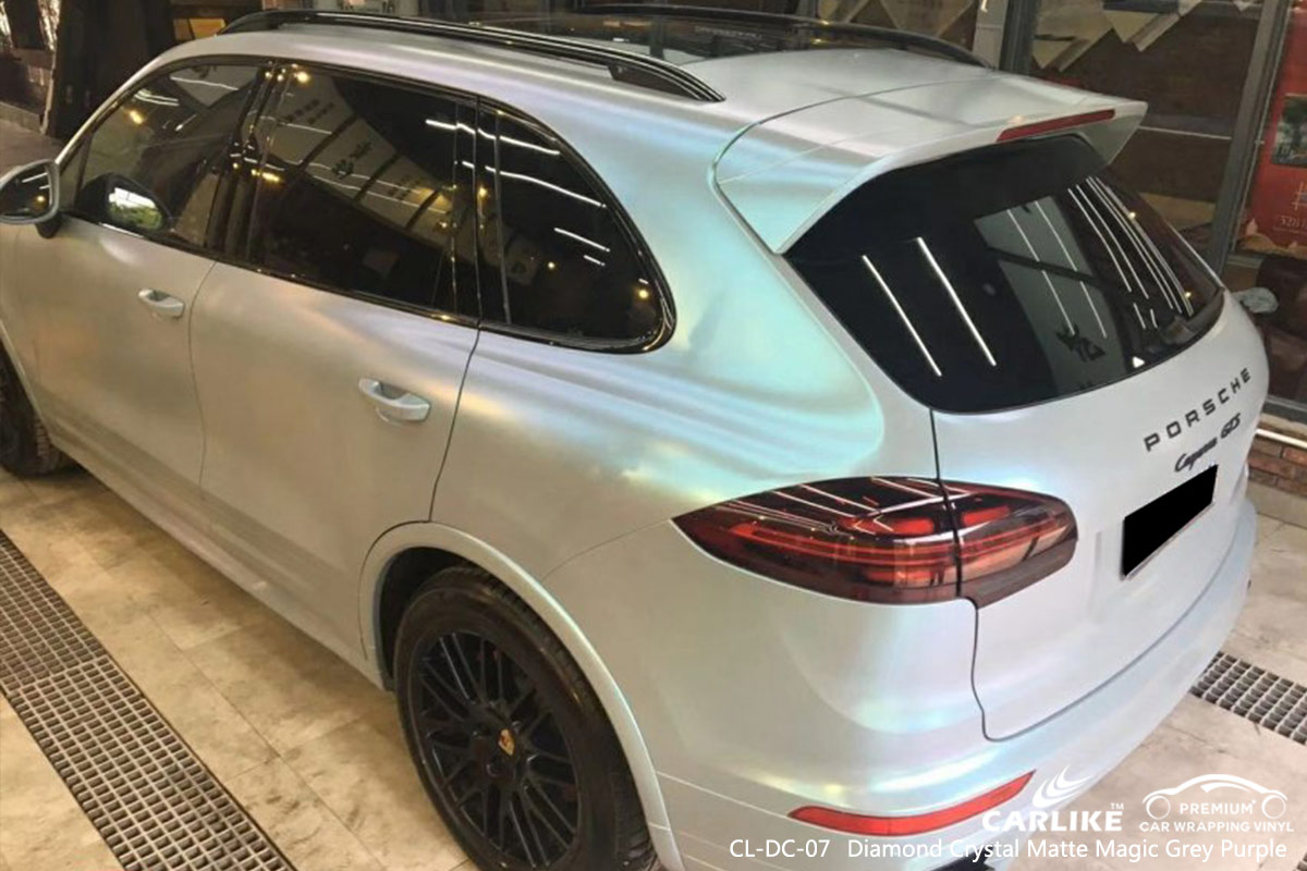 CL-DC-07 diamond crystal matte magic grey purple car foil wrapping for PORSCHE South Sudan