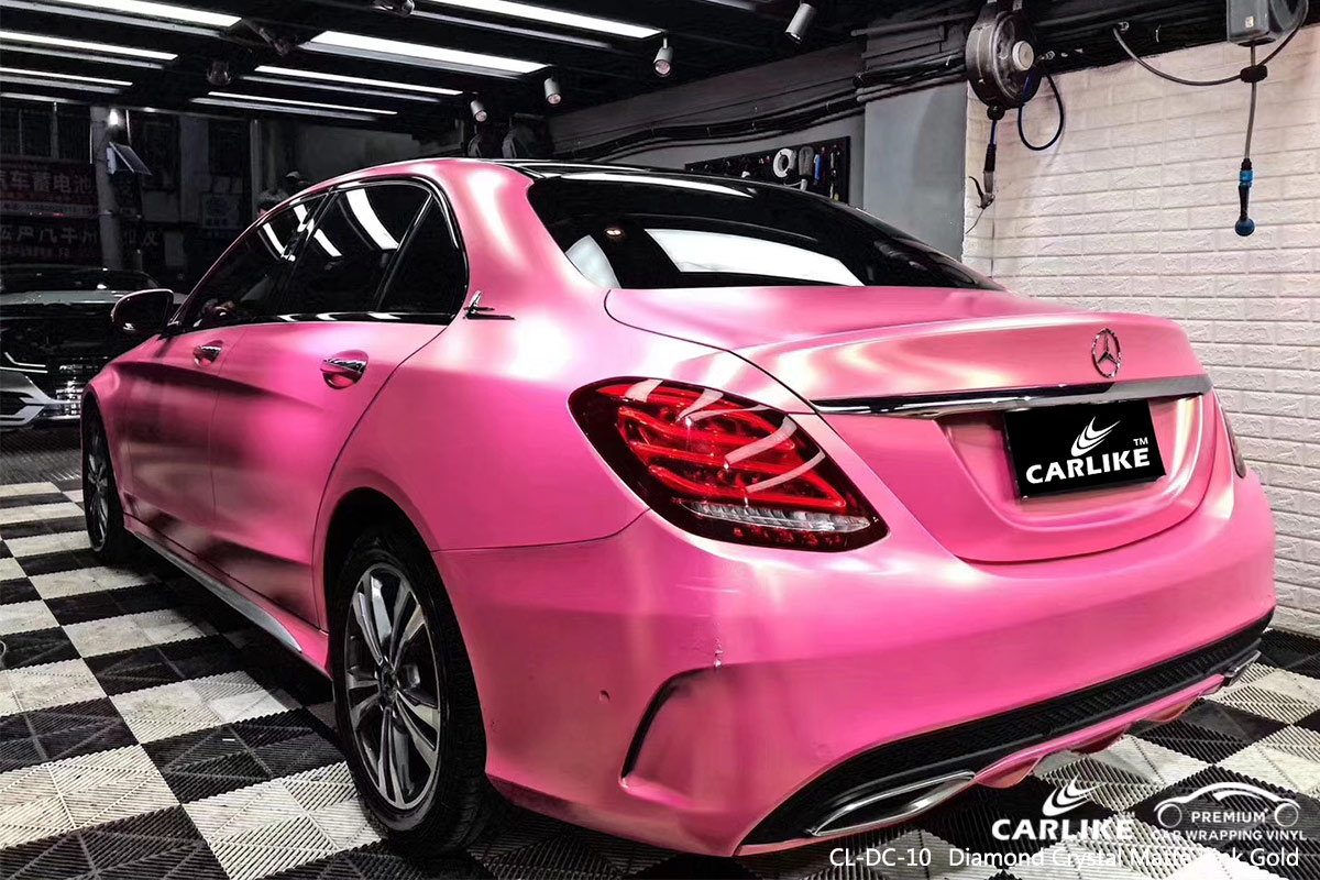 CL-DC-10 diamond crystal matte pink gold car vehicle vinyl films for MERCEDES-BENZ Equatorial Guinea