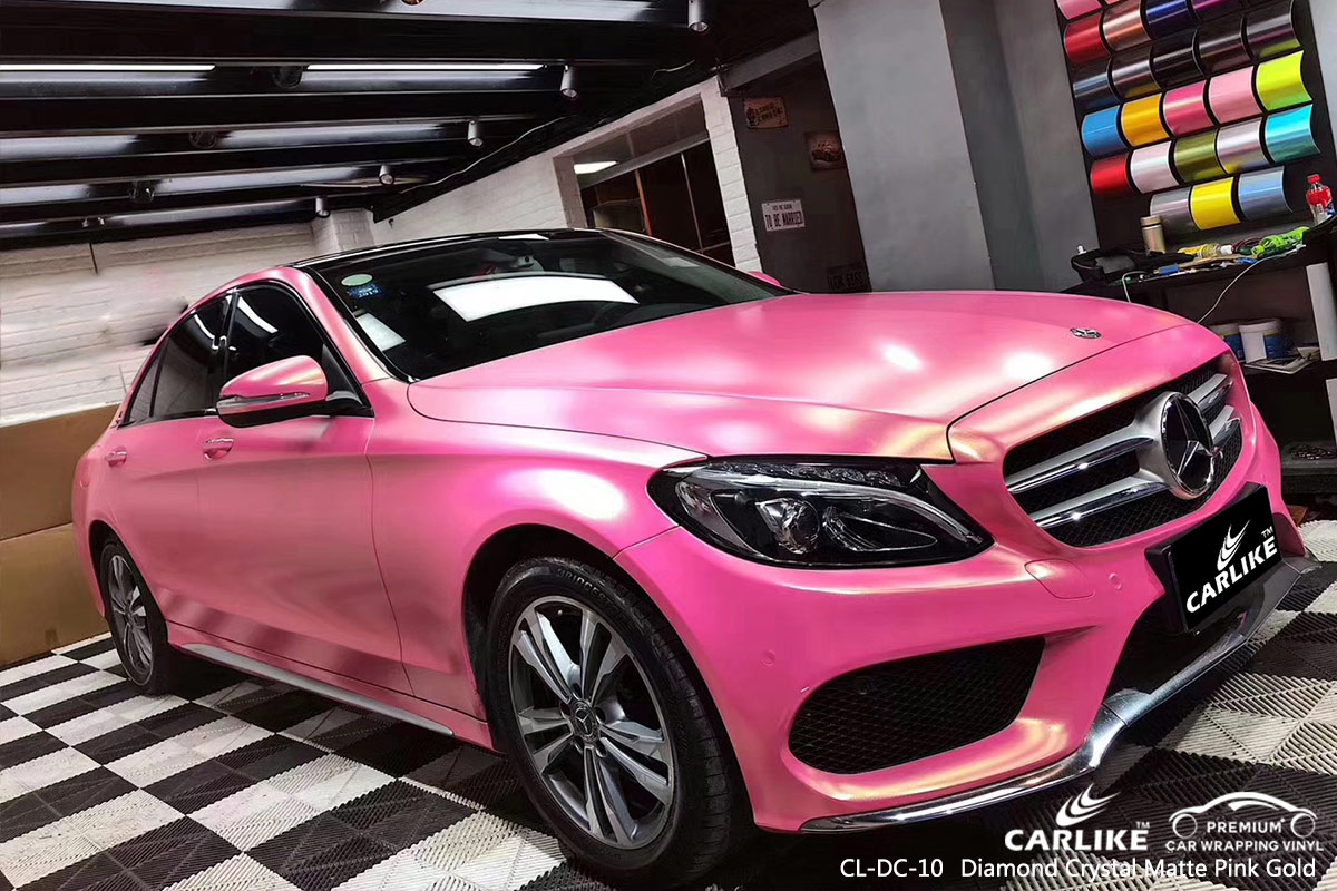 CL-DC-10 diamond crystal matte pink gold car vehicle vinyl films for MERCEDES-BENZ Equatorial Guinea