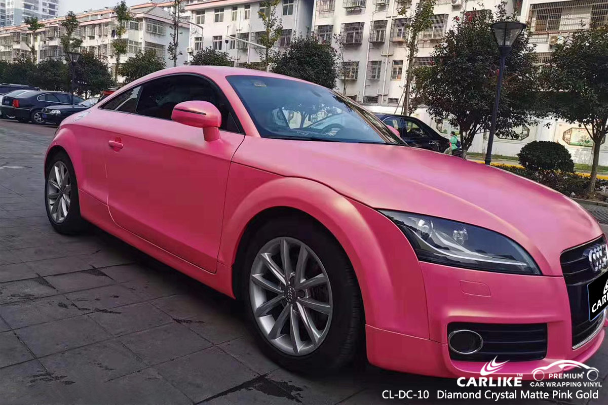 CL-DC-10 diamond crystal matte pink gold car vehicle wrapping for AUDI Faroe Islands