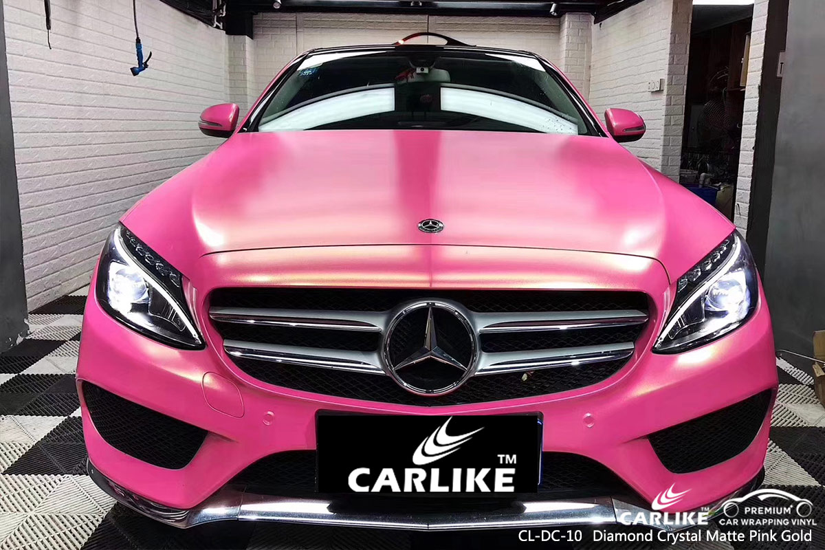 CL-DC-10 diamond crystal matte pink gold car vehicle vinyl films for MERCEDES-BENZ Equatorial Guinea