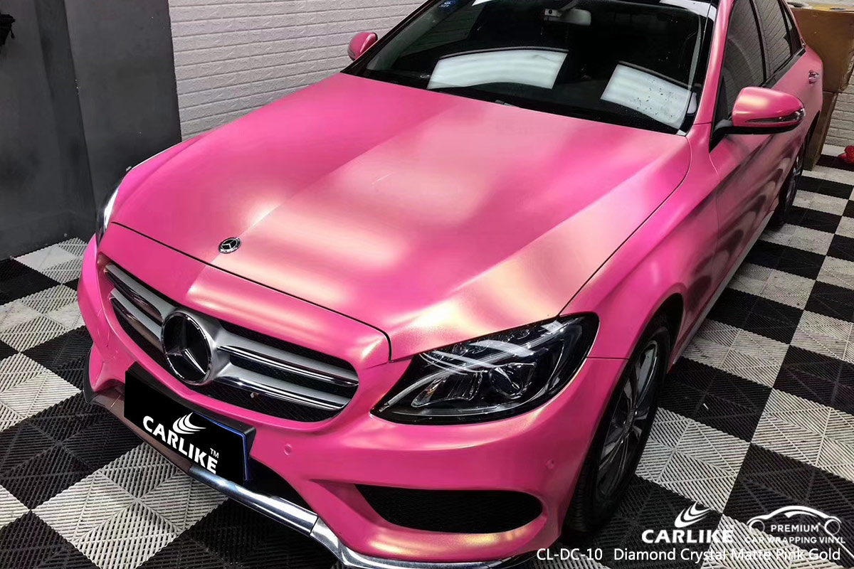 CL-DC-10 diamond crystal matte pink gold car vehicle vinyl films for MERCEDES-BENZ Equatorial Guinea