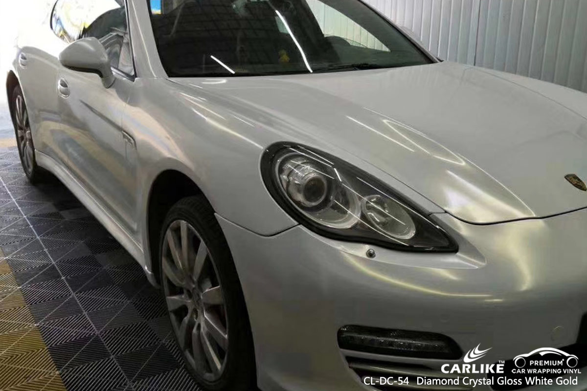 CL-DC-54 diamond crystal gloss white gold auto car wrapping PORSCHE Rwanda