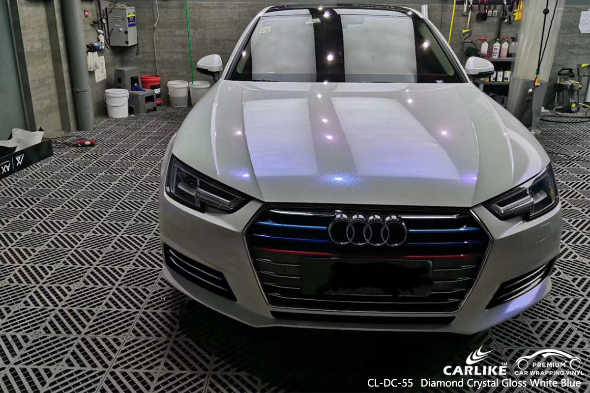 CL-DC-55 diamond crystal gloss white blue vehicle car vinyl films for AUDI Guinea