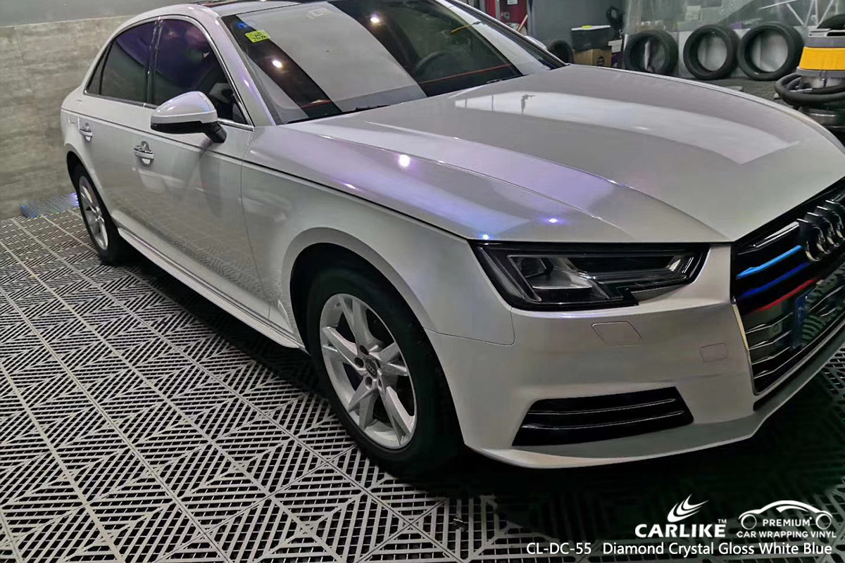 CL-DC-55 diamond crystal gloss white blue vehicle car vinyl films for AUDI Guinea