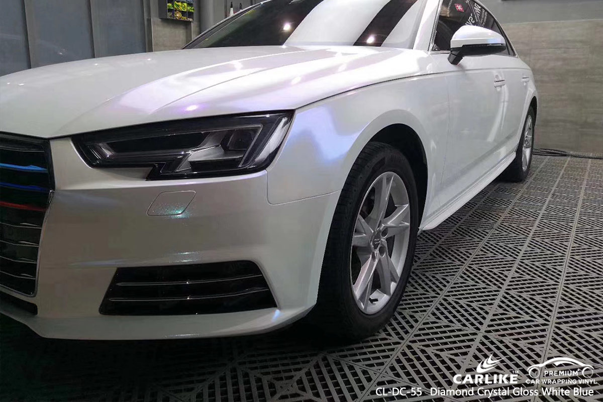 CL-DC-55 diamond crystal gloss white blue vehicle car vinyl films for AUDI Guinea