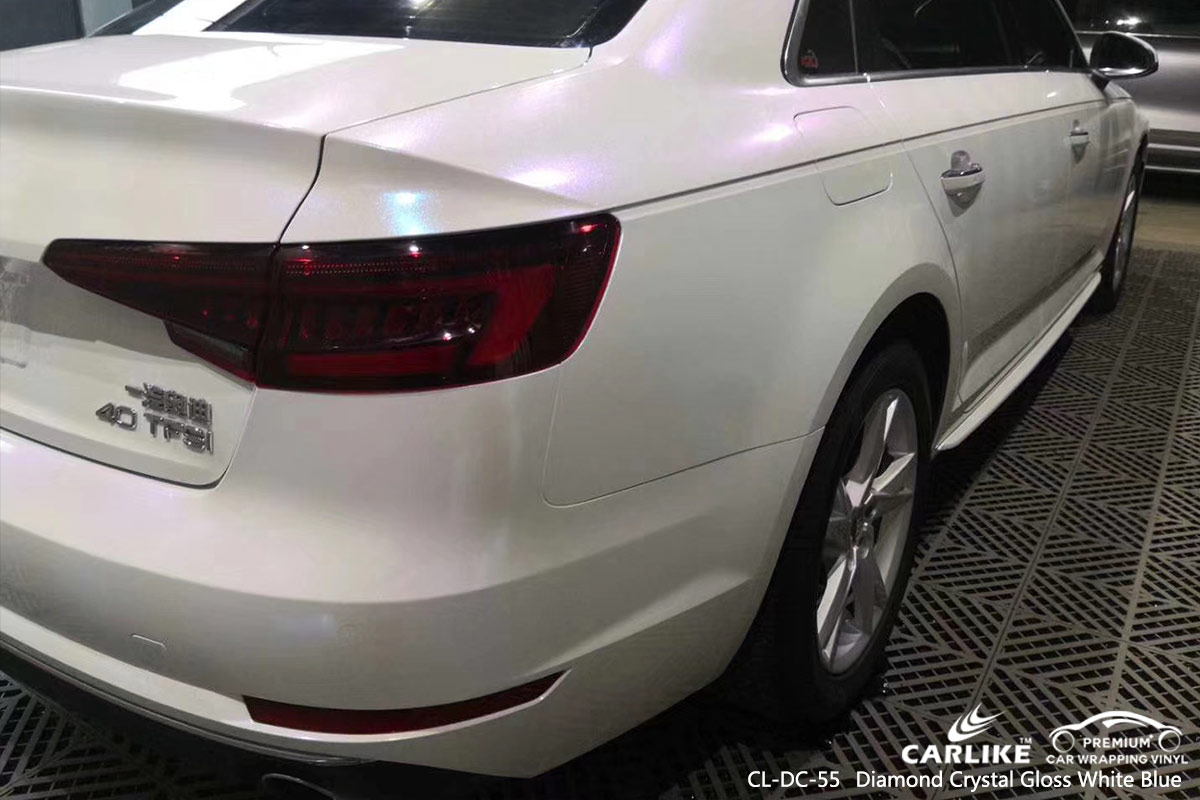 CL-DC-55 diamond crystal gloss white blue vehicle car vinyl films for AUDI Guinea