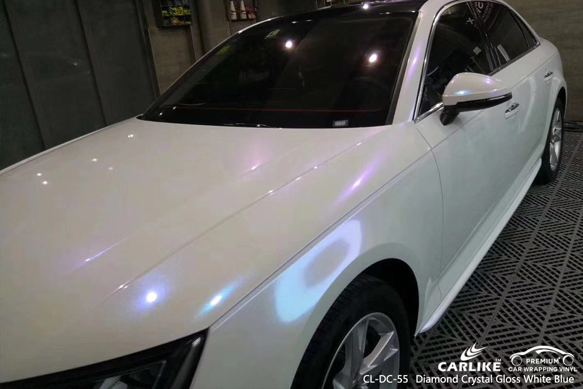 CL-DC-55 diamond crystal gloss white blue vehicle car vinyl films for AUDI Guinea