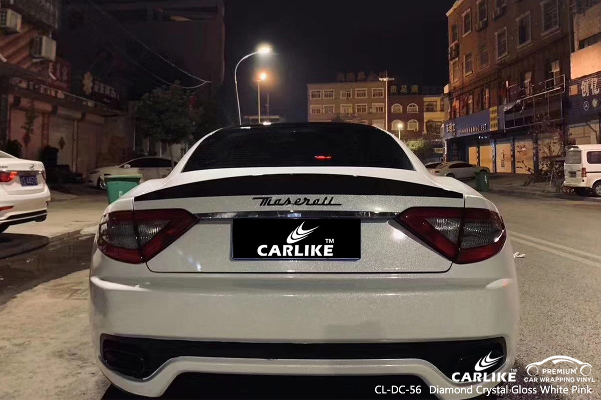 CL-DC-56 diamond crystal gloss white pink car vinyl wrap MASERATI Madagascar