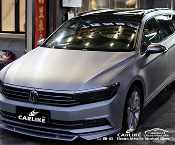 CL-EB-03 كهربائي فضي لامع الفينيل التفاف سيارتي لفولكس واجن إسبانيا