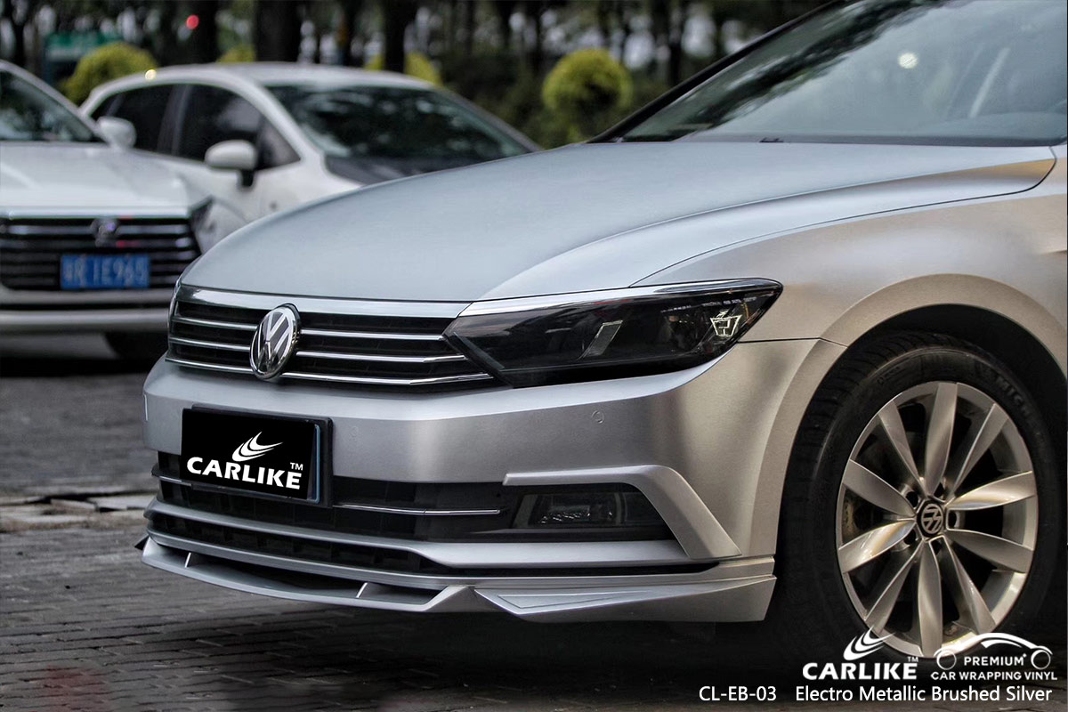 CL-EB-03 electro metallic brushed silver car wrap vinyl for VOLKSWAGEN