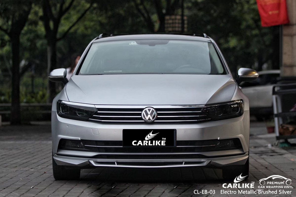 CL-EB-03 electro metallic brushed silver car wrap vinyl for VOLKSWAGEN