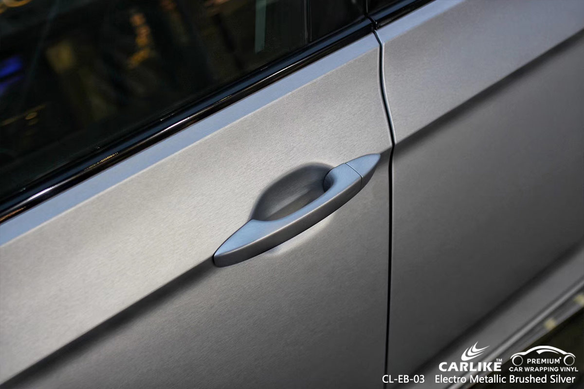 CL-EB-03 electro metallic brushed silver car wrap vinyl for VOLKSWAGEN