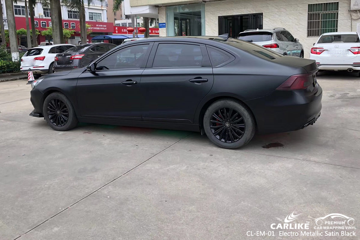 CL-EM-01 electro metallic satin black car wrap vinyl for FORD