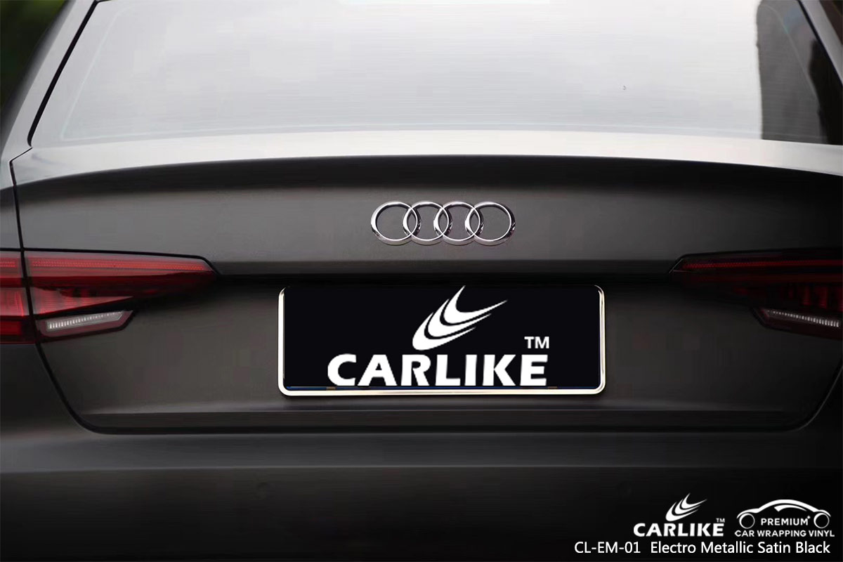 CL-EM-01 electro metallic satin black car wrap vinyl for AUDI
