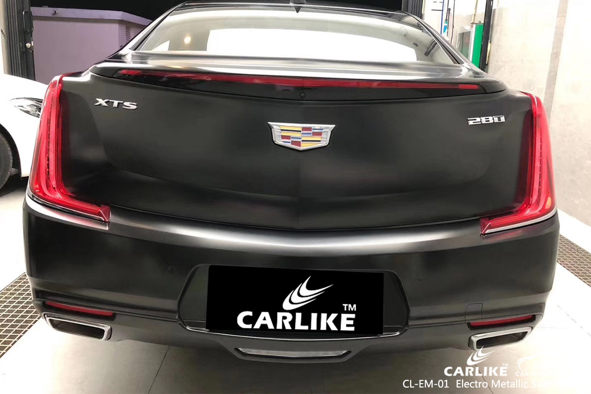 CL-EM-01 ELECTRO METALLIC SATIN BLACK CAR WRAP VINYL for CADILLAC