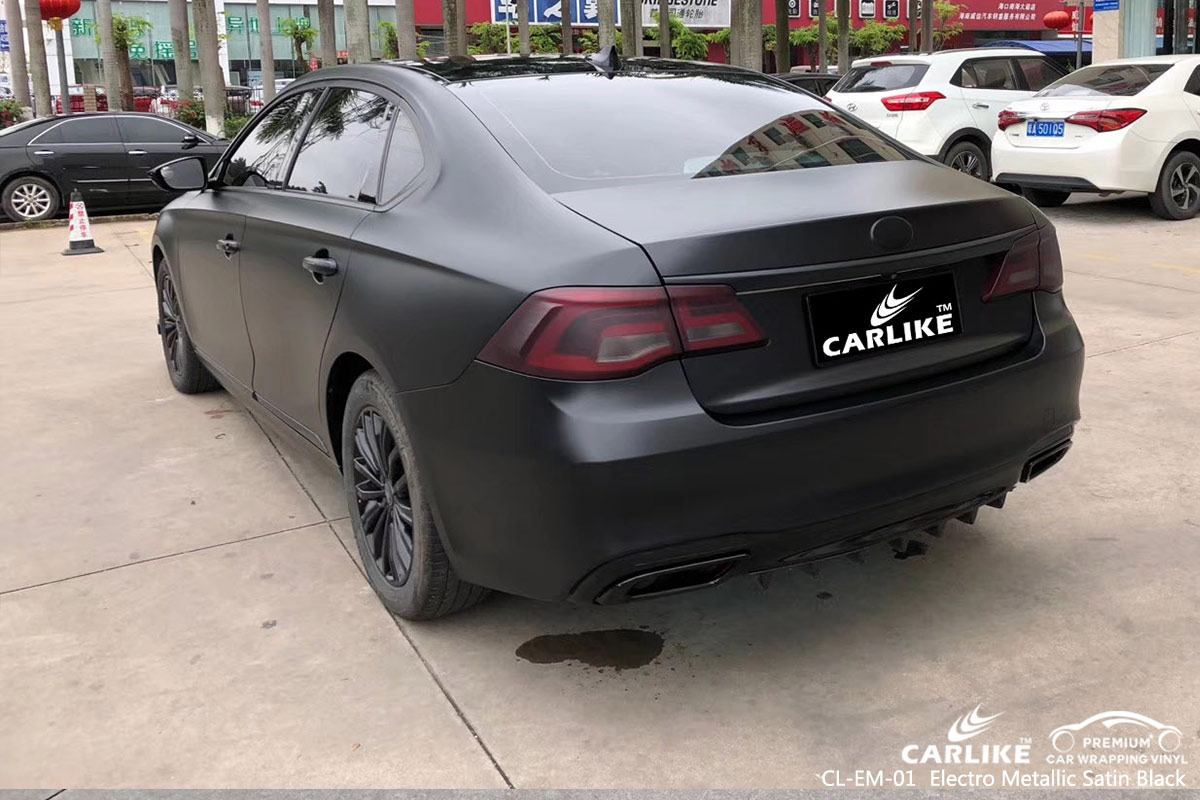 CL-EM-01 electro metallic satin black car wrap vinyl for FORD