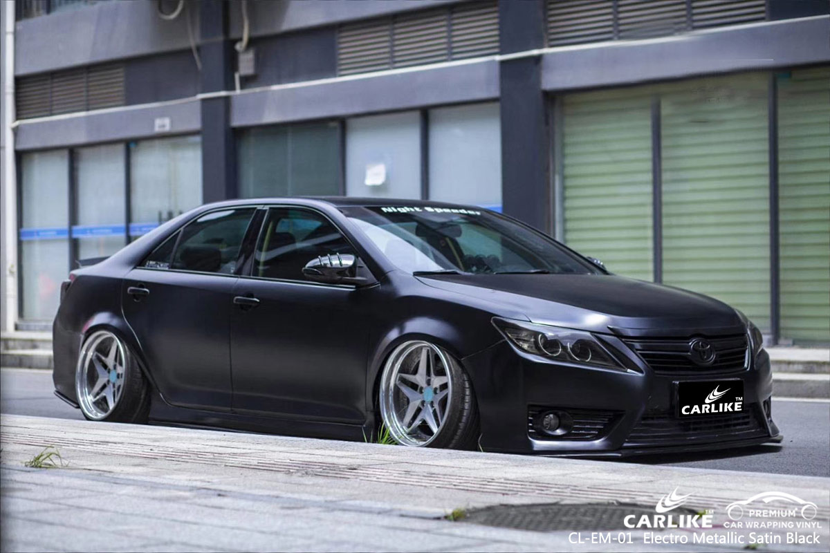 CL-EM-01 electro metallic satin black car wrap vinyl for TOYOTA