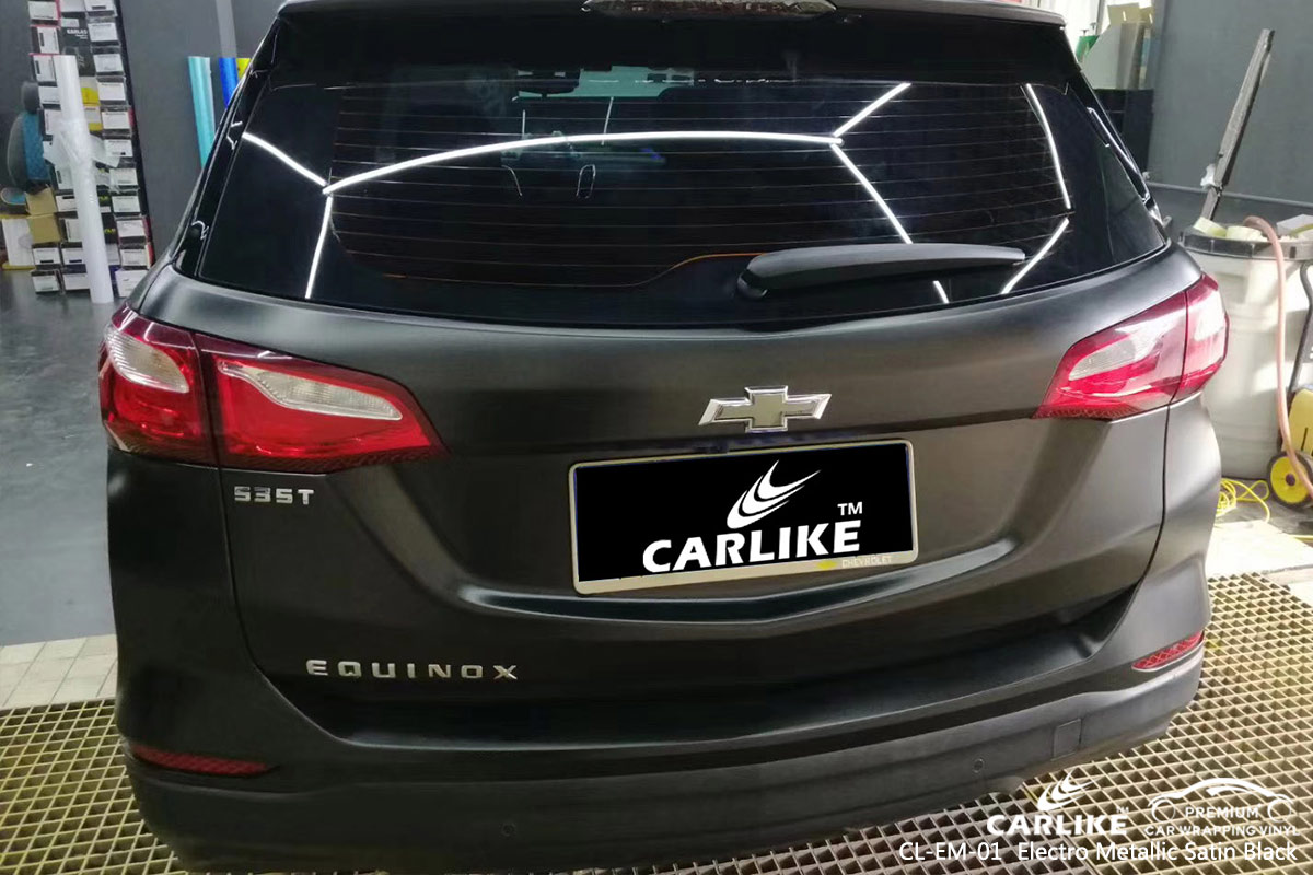 CL-EM-01 electro metallic satin black car wrap vinyl for CHEVROLET