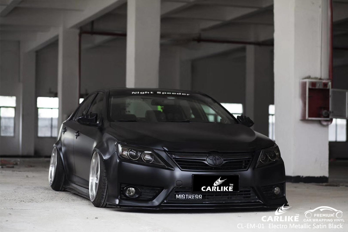 CL-EM-01 electro metallic satin black car wrap vinyl for TOYOTA