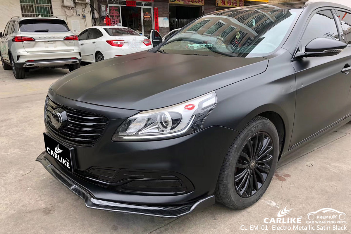CL-EM-01 electro metallic satin black car wrap vinyl for FORD