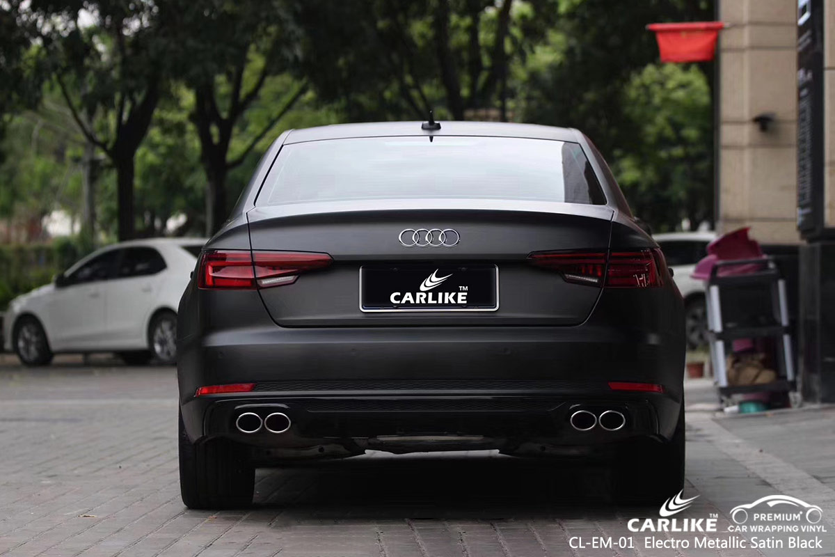 CL-EM-01 electro metallic satin black car wrap vinyl for AUDI