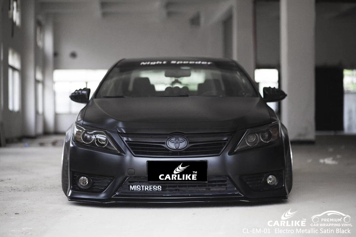CL-EM-01 electro metallic satin black car wrap vinyl for TOYOTA