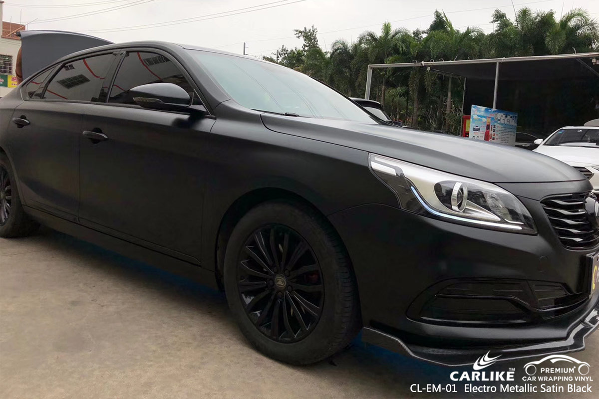 CL-EM-01 electro metallic satin black car wrap vinyl for FORD