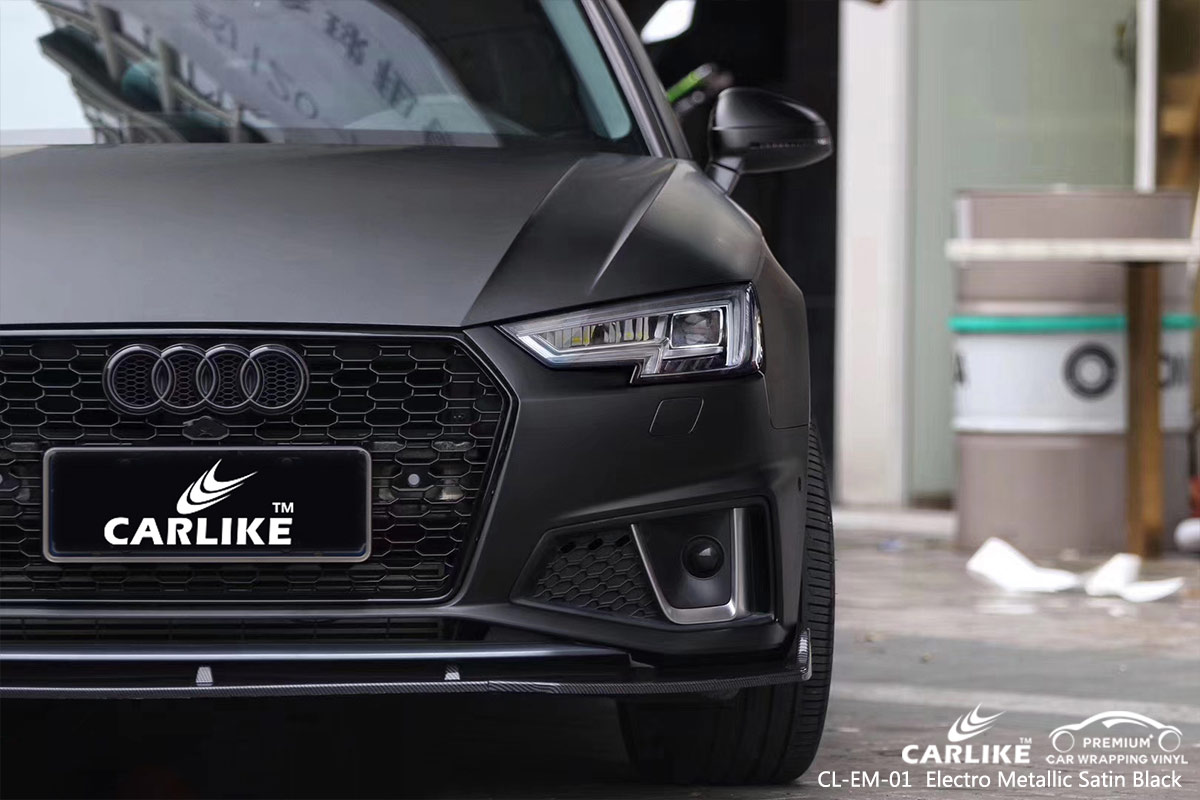 CL-EM-01 electro metallic satin black car wrap vinyl for AUDI