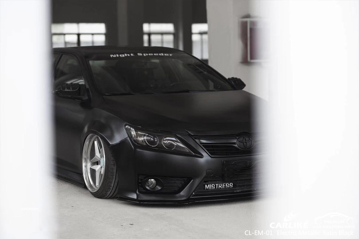 CL-EM-01 electro metallic satin black car wrap vinyl for TOYOTA