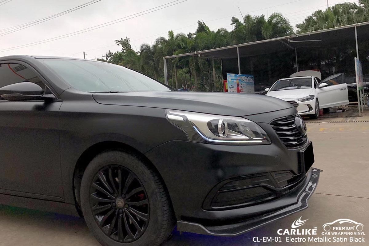 CL-EM-01 electro metallic satin black car wrap vinyl for FORD