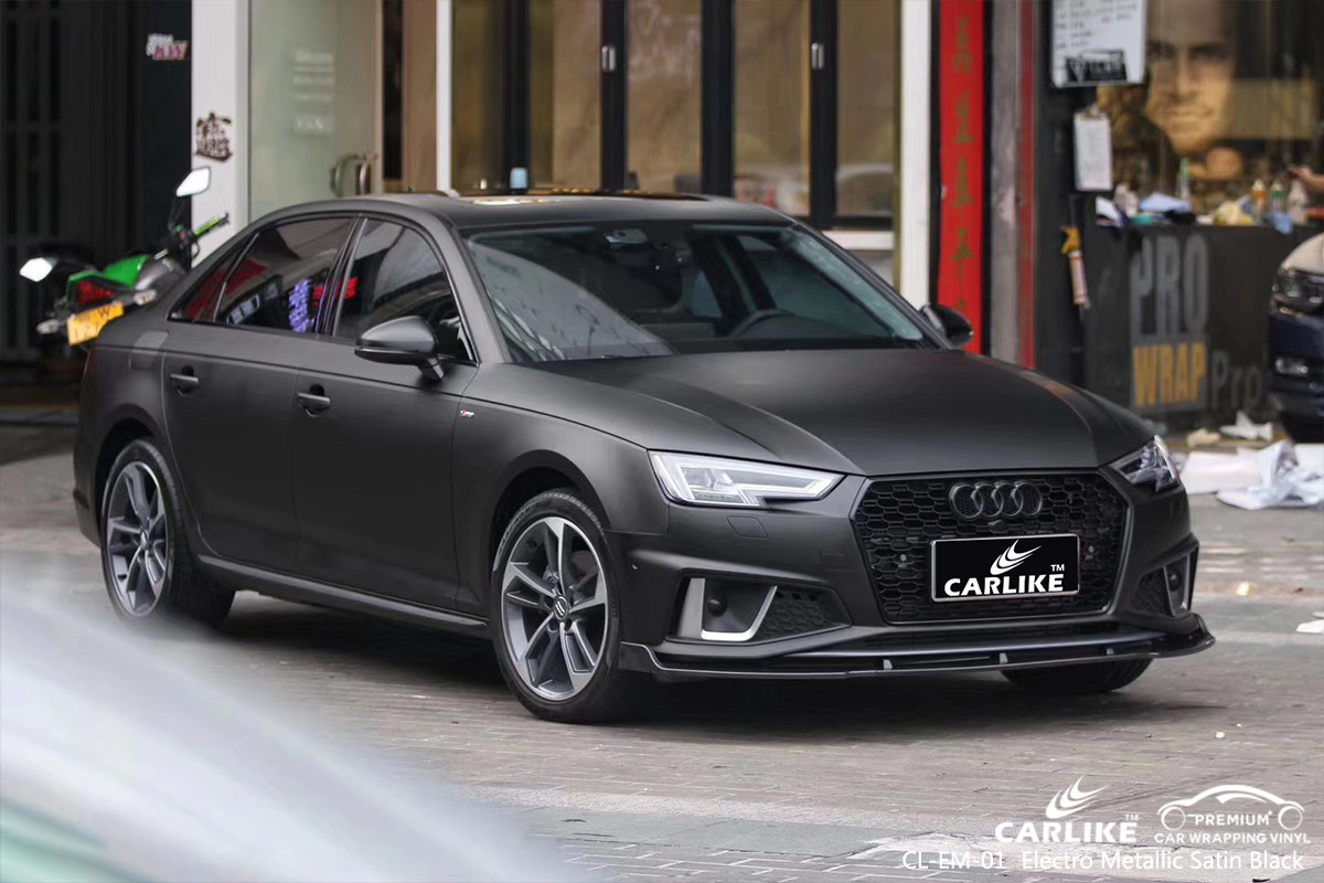 CL-EM-01 electro metallic satin black car wrap vinyl for AUDI