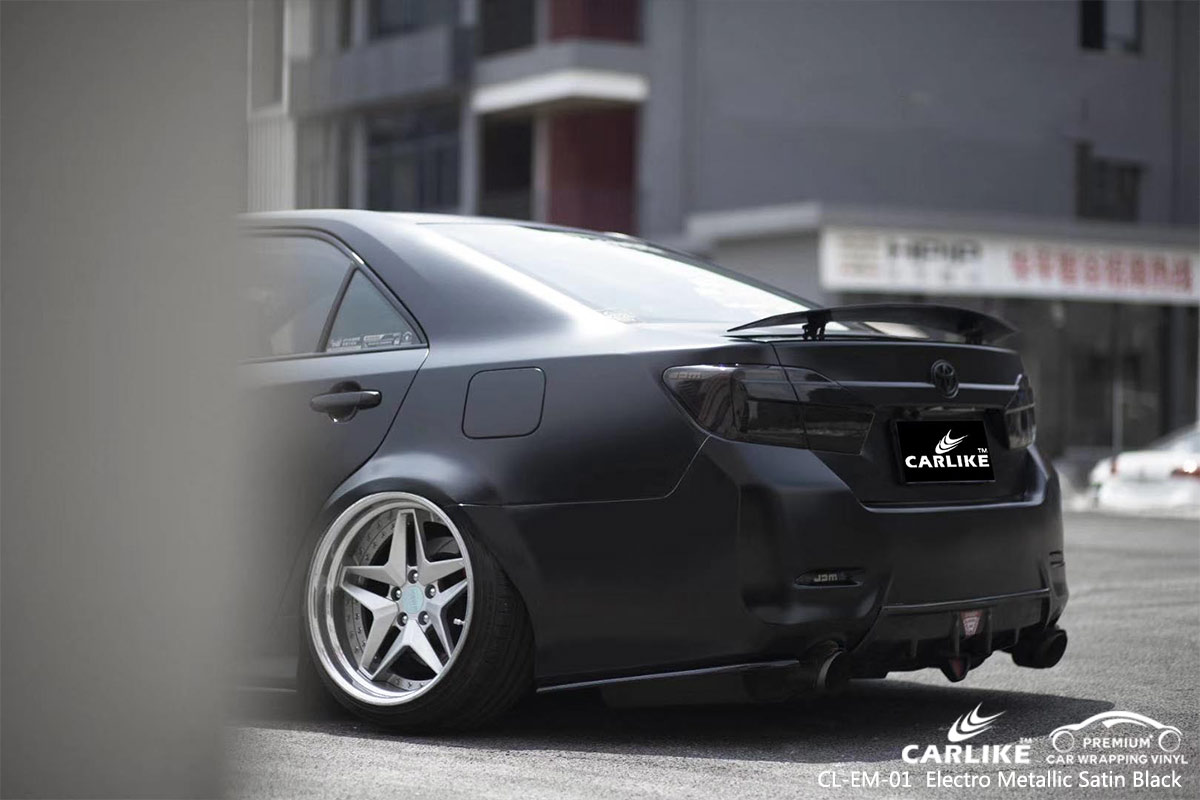 CL-EM-01 electro metallic satin black car wrap vinyl for TOYOTA