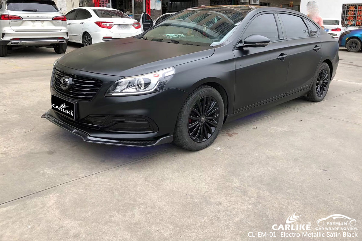 CL-EM-01 electro metallic satin black car wrap vinyl for FORD
