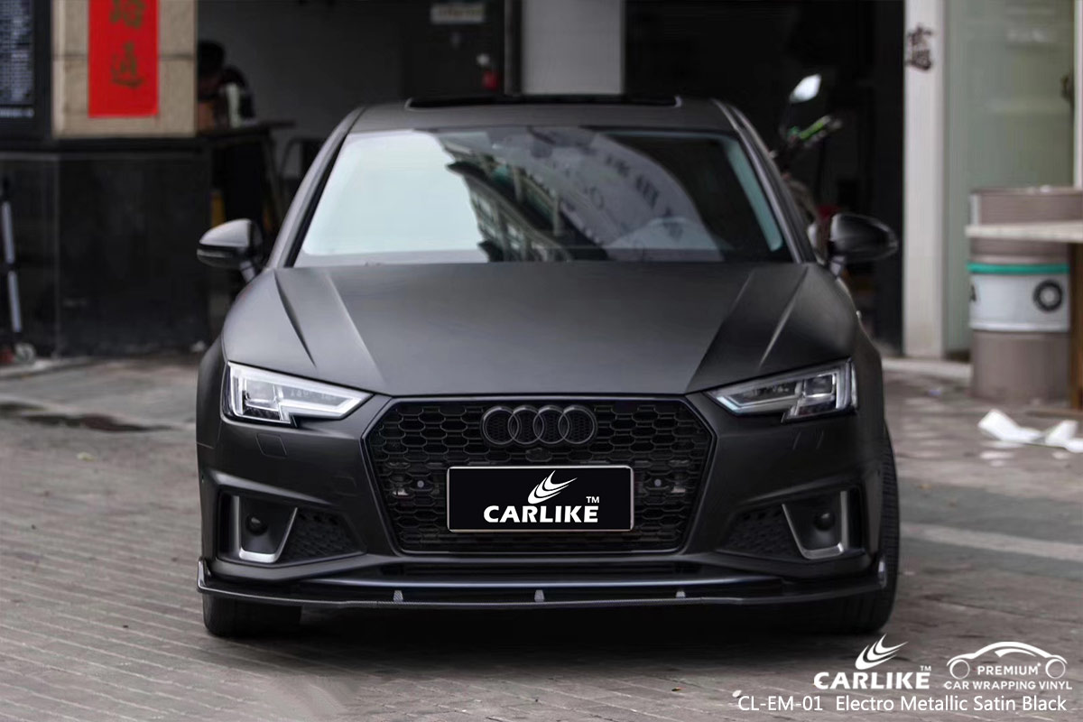 CL-EM-01 electro metallic satin black car wrap vinyl for AUDI