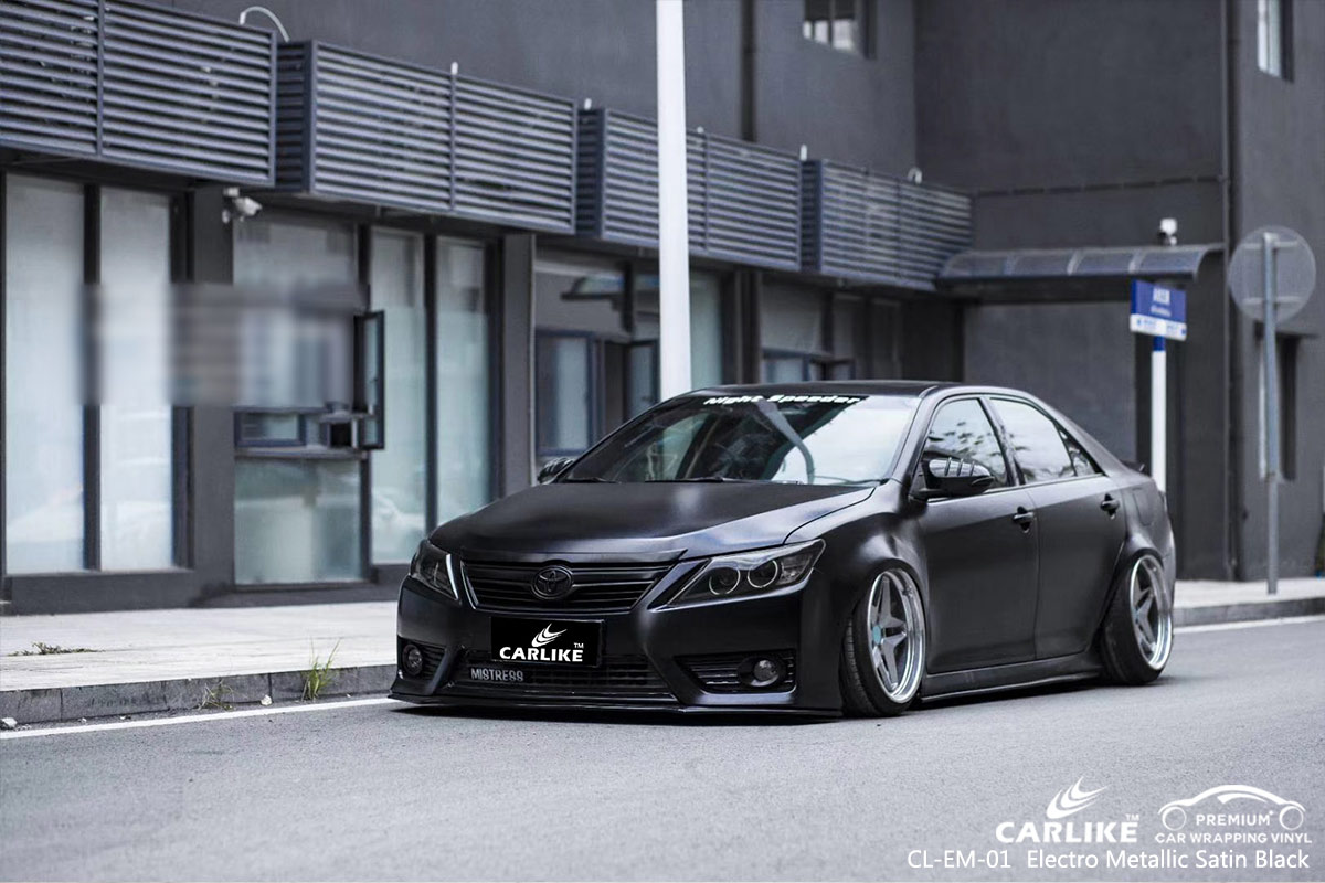 CL-EM-01 electro metallic satin black car wrap vinyl for TOYOTA