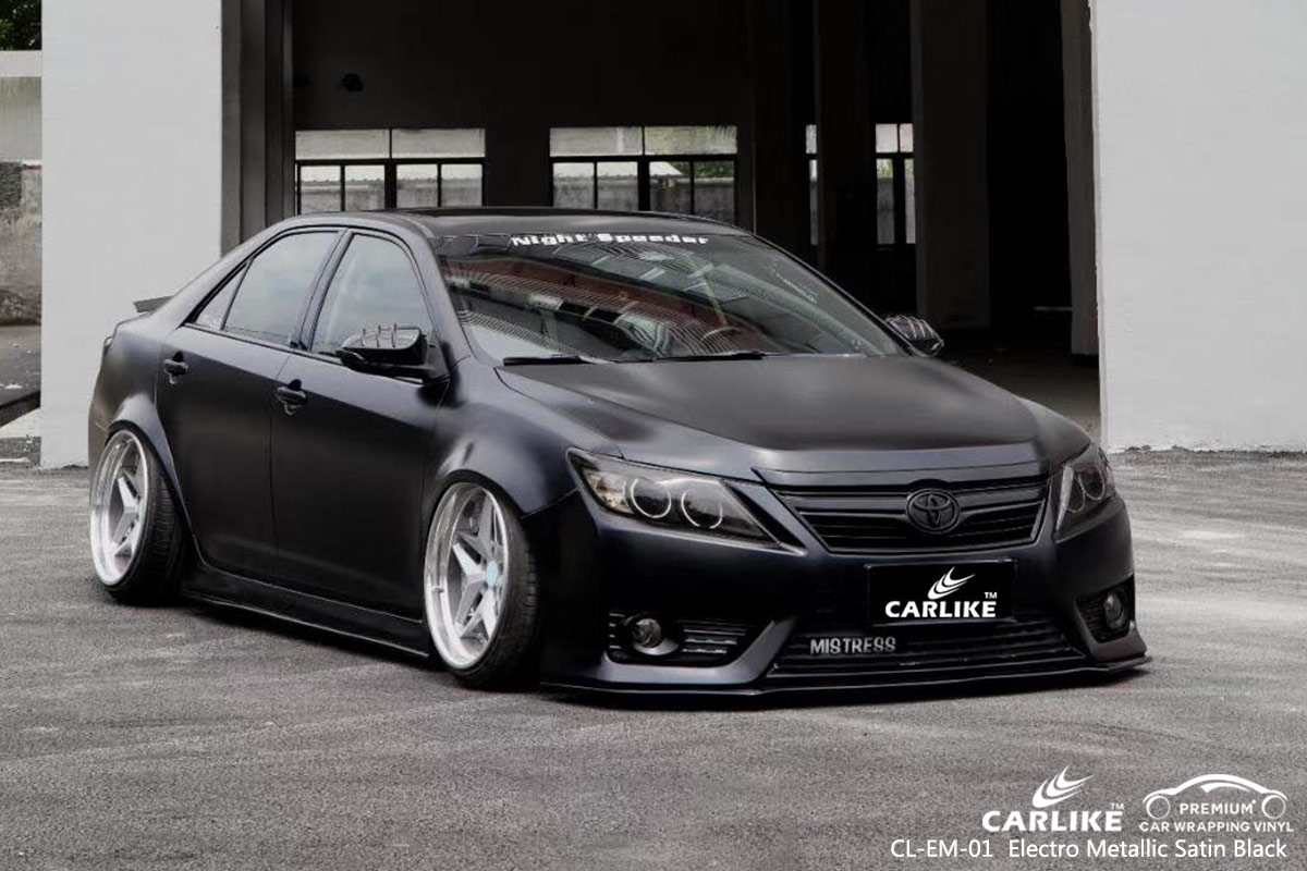 CL-EM-01 electro metallic satin black car wrap vinyl for TOYOTA